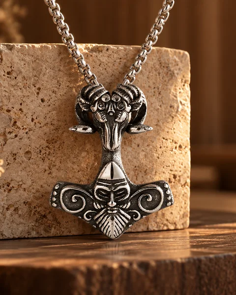 Mjölner Halsband med Vädurshuvud | House Of Vikings